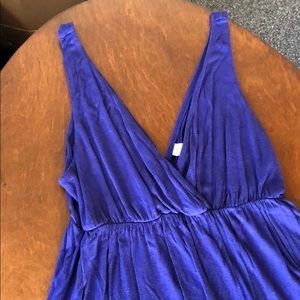 Dark Blue V Neck Dress